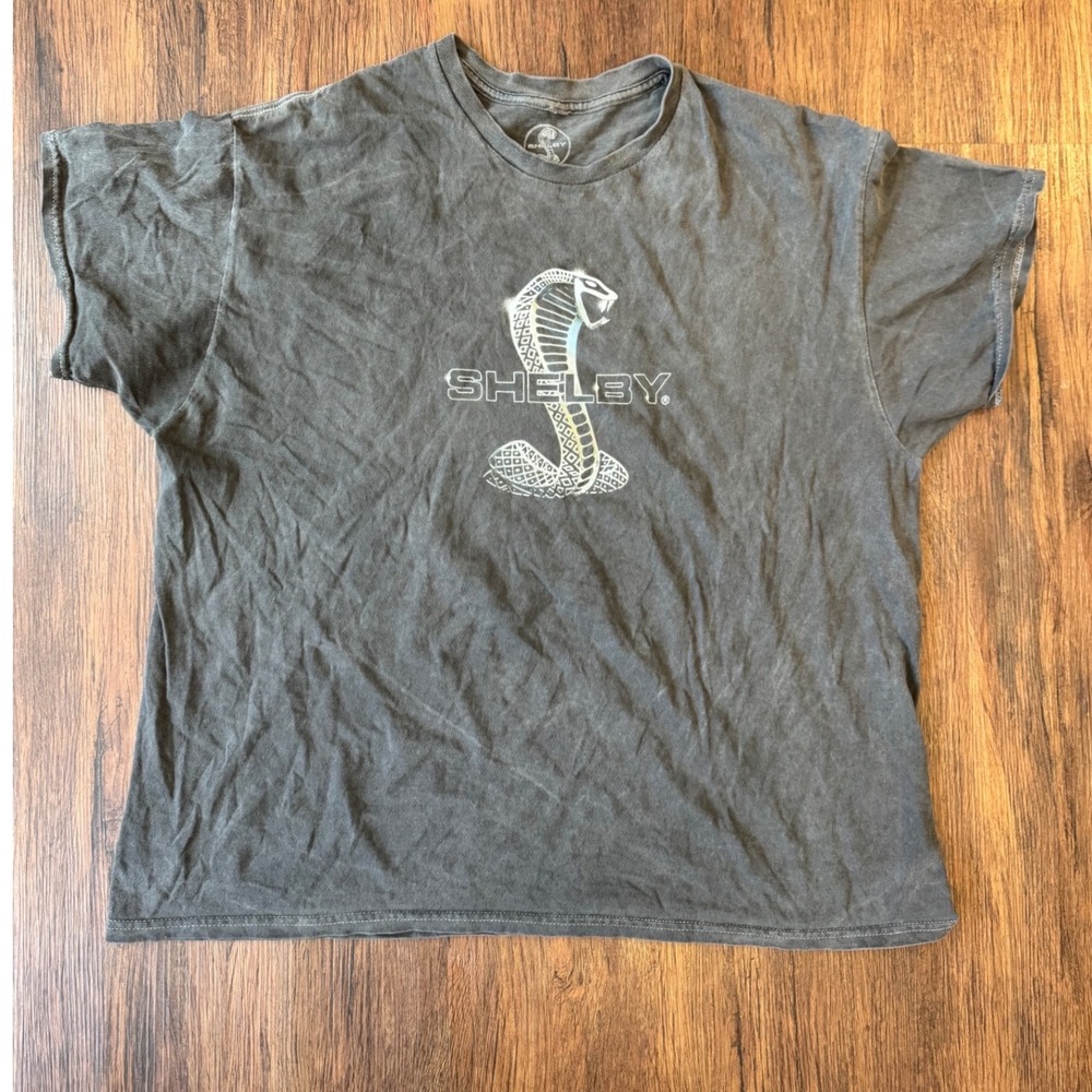 Shelby American Cobra Mustang GT500 Graphic Tee Mineral Wash Gray Large